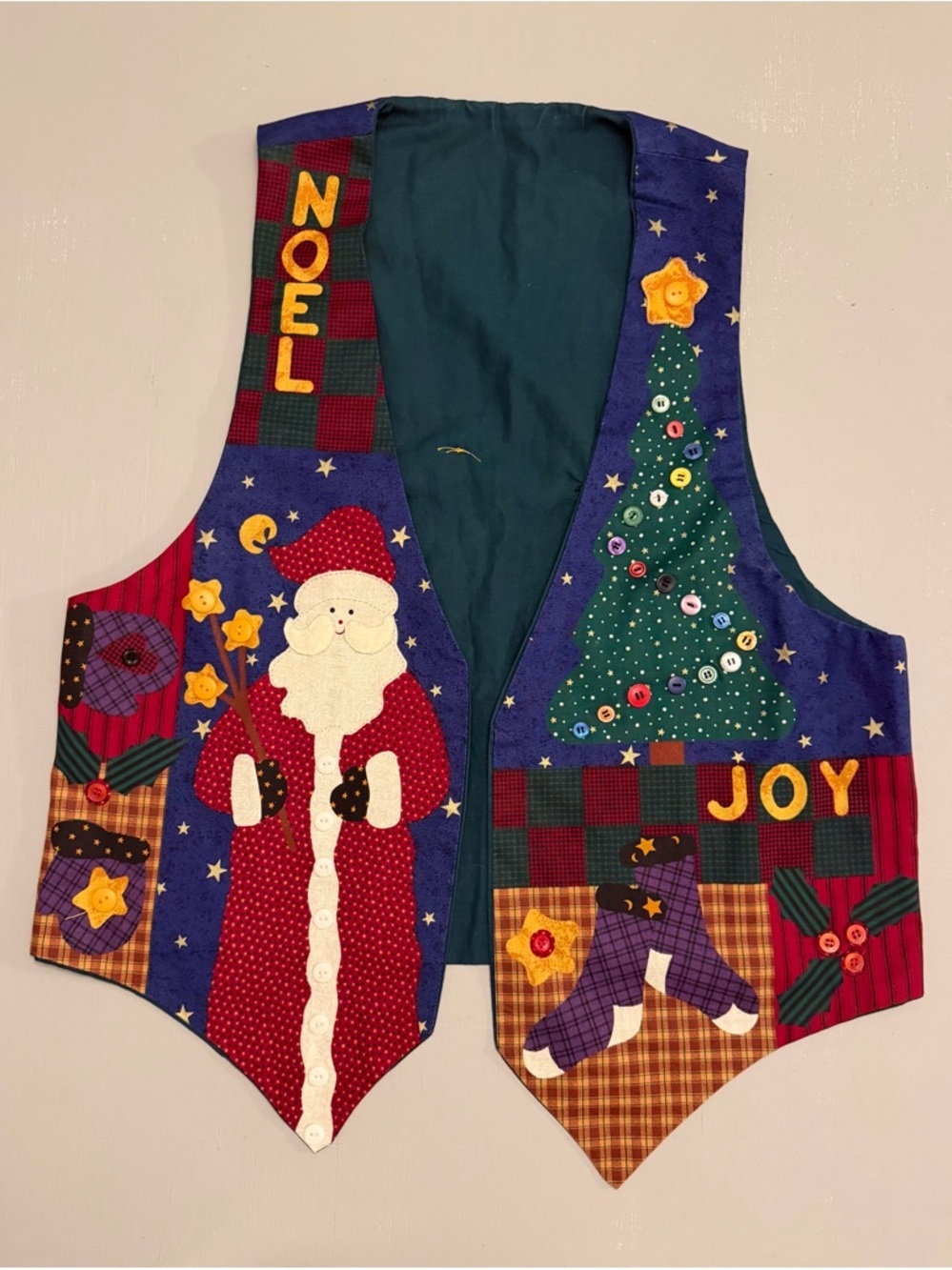 Vintage 90s Quilted Christmas Scrapbook Vest